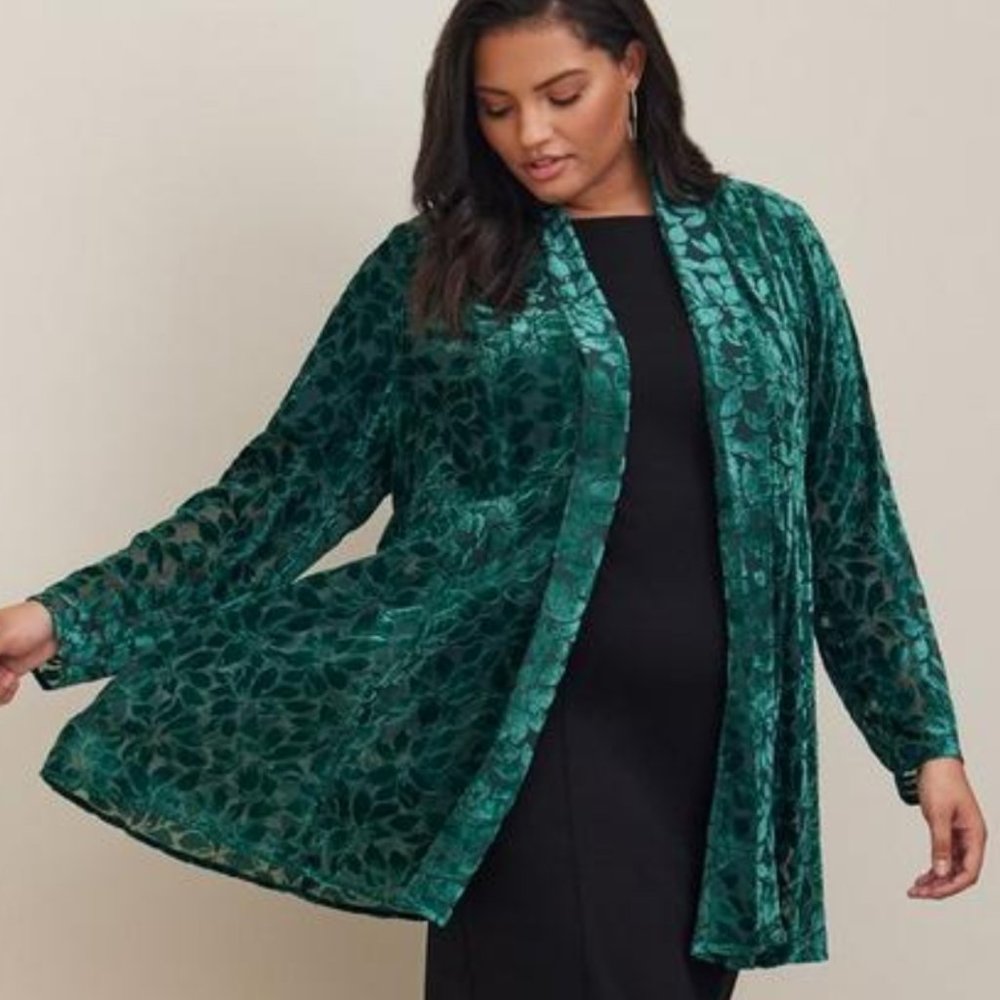 Burnout Velvet Fit and Flare Kimono